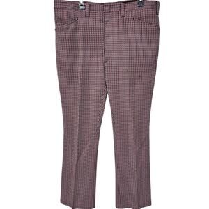 Haggar Pants Mens 38 32 Plaid Leisure Suit Disco Caddyshack Vtg 1960s 1970s